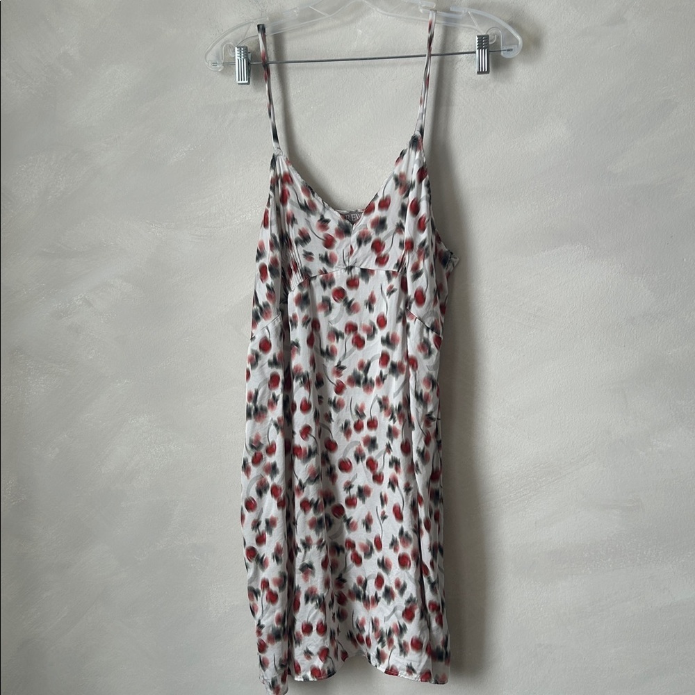 J Crew Soft shine slip dress in blurry cherry print babydoll coquette - Picture 4 of 9